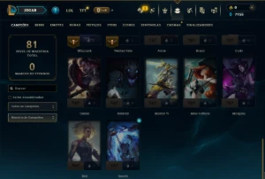 Unranked com 40 Champs e 9 Skins - League of Legends LOL