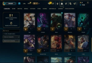 Unranked com 40 Champs e 9 Skins - League of Legends LOL