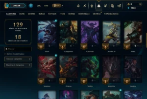 Unranked com 60 Champs e 22 Skins - League of Legends LOL