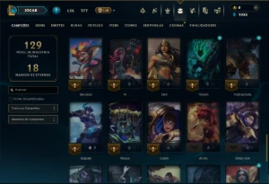 Unranked com 60 Champs e 22 Skins - League of Legends LOL