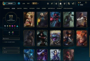 Unranked com 60 Champs e 22 Skins - League of Legends LOL