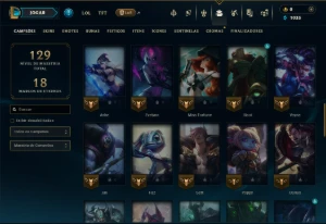 Unranked com 60 Champs e 22 Skins - League of Legends LOL