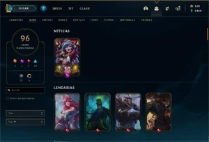 Conta Diamante 2 +120 champs e 96 skins - League of Legends LOL
