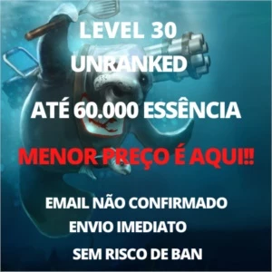 CONTA SMURF UNRANKED ATÉ 60.000 DE ESSÊNCIA AZUL - League of Legends LOL