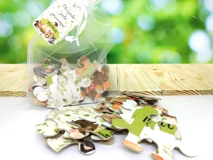 Quebra-cabeça Bosque com Saquinho de Organza - Artesanato e Personalizados