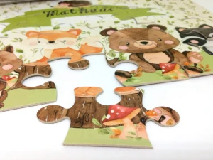 Quebra-cabeça Bosque com Saquinho de Organza - Artesanato e Personalizados
