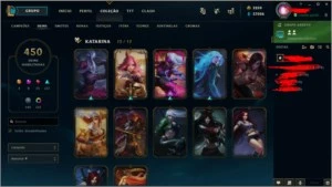 Conta lvl 600+ com 445 skins - League of Legends LOL