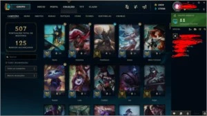 Conta lvl 600+ com 445 skins - League of Legends LOL