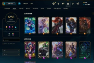 Conta League Of Legends Contendo Todos campeões,641 Skins LOL