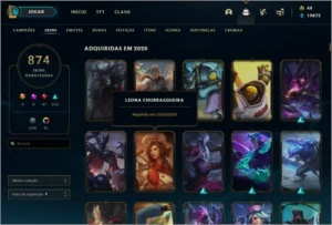 Conta LoL 874 Skins Plat IV - League of Legends