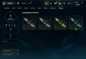 Platina 2 com 40 Champs e 25 Skins + 35 Espolios - League of Legends LOL
