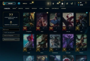 Platina 2 com 40 Champs e 25 Skins + 35 Espolios - League of Legends LOL