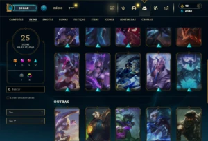 Platina 2 com 40 Champs e 25 Skins + 35 Espolios - League of Legends LOL