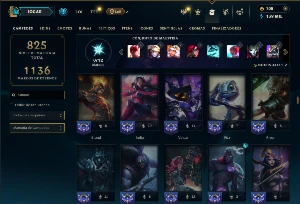 Prata 4 com TODOS os champs e 154 Skins + 3 Raras - League of Legends LOL