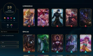 CONTA LOL - LVL 293 - 128 Champions - 59 Skins - FULL ACESSO - League of Legends