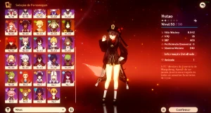 Conta Hu Tao+Ayaka+Eula+Kazuha+Maremoto da Lua de Futsu - Genshin Impact