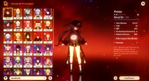 Conta Hu Tao+Ayaka+Eula+Kazuha+Maremoto da Lua de Futsu - Genshin Impact