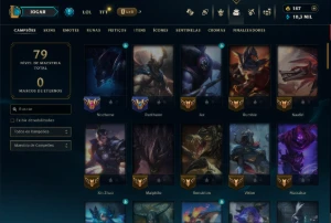 Ouro 4 com 85 Champs e 8 Skins - League of Legends LOL