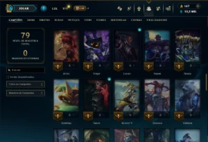 Ouro 4 com 85 Champs e 8 Skins - League of Legends LOL