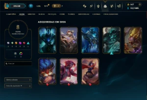 Ouro 4 com 85 Champs e 8 Skins - League of Legends LOL