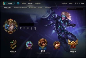 Conta Lol Gold V - 95 Campeões + 92 Skins + 16 Páginas Runas - League of Legends