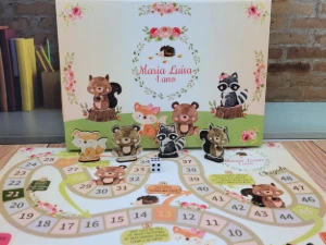 Jogo de Tabuleiro Bosque com Caixa de Papel - Artesanato e Personalizados