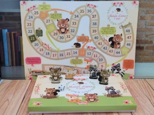Jogo de Tabuleiro Bosque com Caixa de Papel - Artesanato e Personalizados