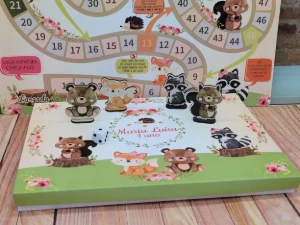 Jogo de Tabuleiro Bosque com Caixa de Papel - Artesanato e Personalizados