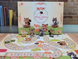 Jogo de Tabuleiro Bosque com Caixa de Papel - Artesanato e Personalizados