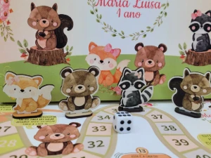 Jogo de Tabuleiro Bosque com Caixa de Papel - Artesanato e Personalizados
