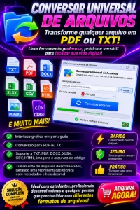 Conversor para CONVERTE Arquivos Pdf,txt e outros