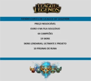 Conta League of Legends GOLD 4 LOL