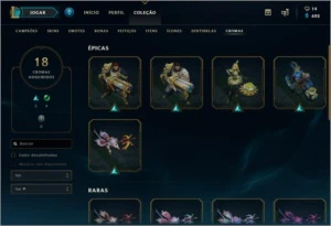 conta gold season 7 e 8, 146 skin, level 99 - League of Legends LOL