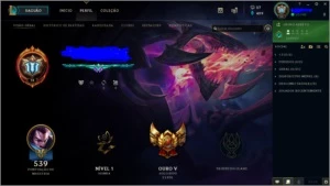 Conta League of Legends Borda platina 304 skins e all champs LOL