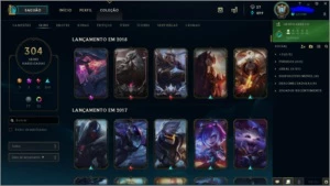 Conta League of Legends Borda platina 304 skins e all champs LOL