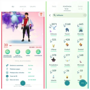 Conta Pokemon GO Nível 30 - Articuno Shadow Shiny - Pokémon