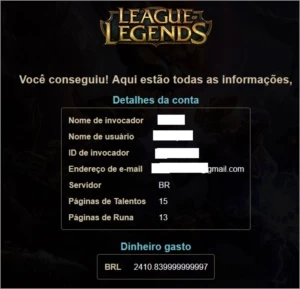 Conta completa League Of Legendes - League of Legends LOL