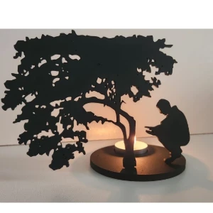 Luminária Decorativa em MDF com Vela 15 x 12 cm - Artesanato e Personalizados