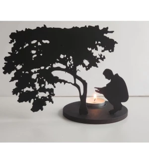 Luminária Decorativa em MDF com Vela 15 x 12 cm - Artesanato e Personalizados