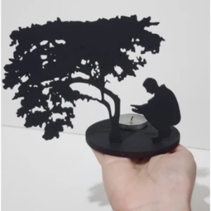 Luminária Decorativa em MDF com Vela 15 x 12 cm