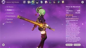 AR 56 com Nahida, Kazuha, Yelan, Kokomi, Ganyu c1 de Amos r2 - Genshin Impact