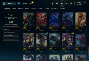 Platina 3 com 70 Champs e 29 Skins - League of Legends LOL