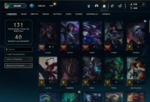 Platina 3 com 70 Champs e 29 Skins - League of Legends LOL