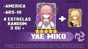 Conta Yae Miko + Aether - Genshin Impact