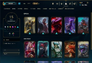 Esmeralda 2 com 50 Champs e 15 Skins - League of Legends LOL