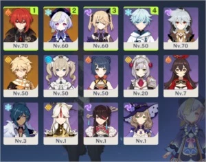 Genshin Impact AR 40, Diluc + Qiqi