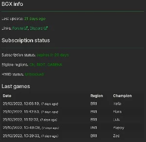 BGX 10 dias 05/01/2023 - League of Legends LOL