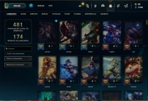 Conta Unranked com TODOS os champs e 178 Skins - League of Legends LOL