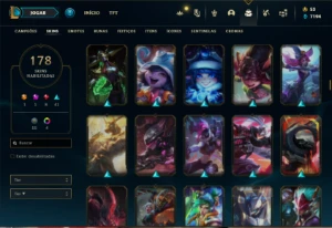 Conta Unranked com TODOS os champs e 178 Skins - League of Legends LOL