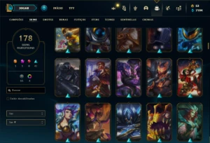 Conta Unranked com TODOS os champs e 178 Skins - League of Legends LOL